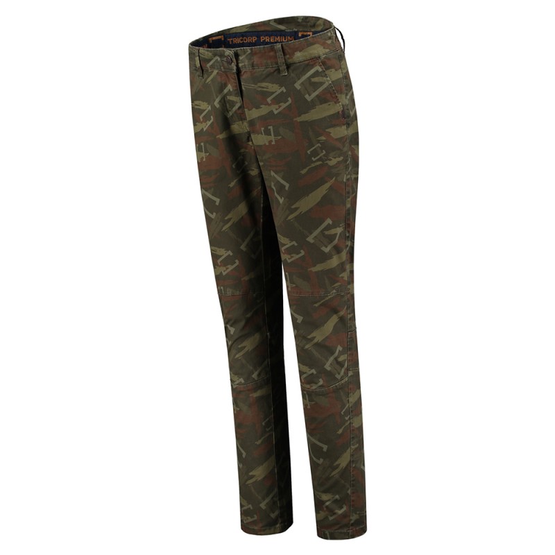 TRICORP 504006 Chino Premium Print Dames Armyprint