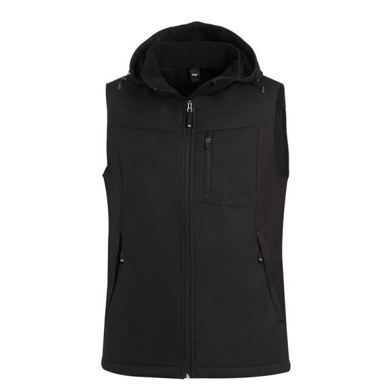 FHB JUSTUS Softshell-Gilet 2020 zwart/zwart