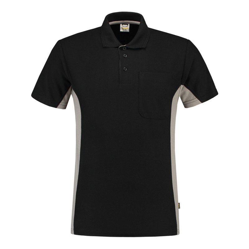 TRICORP 202002/TP2000 Poloshirt Bicolor Borstzak black-grey