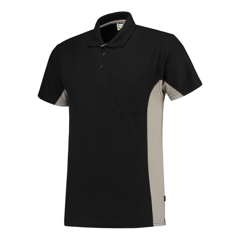 TRICORP 202002/TP2000 Poloshirt Bicolor Borstzak black-grey