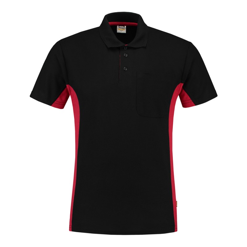 TRICORP 202002/TP2000 Poloshirt Bicolor Borstzak black-red