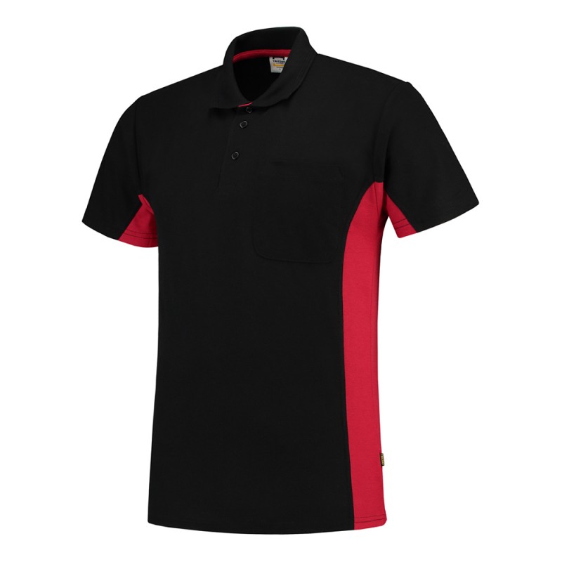 TRICORP 202002/TP2000 Poloshirt Bicolor Borstzak black-red