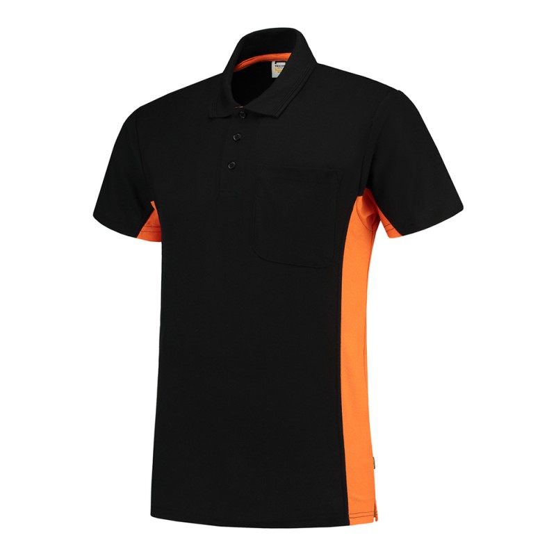 TRICORP 202002/TP2000 Poloshirt Bicolor Borstzak black-orange