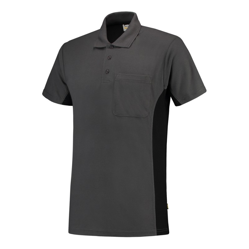 TRICORP 202002/TP2000 Poloshirt Bicolor Borstzak darkgrey-black