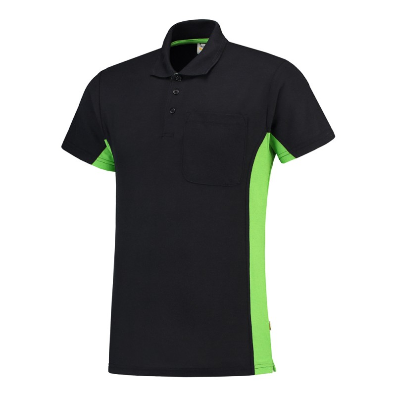 TRICORP 202002/TP2000 Poloshirt Bicolor Borstzak navy-lime