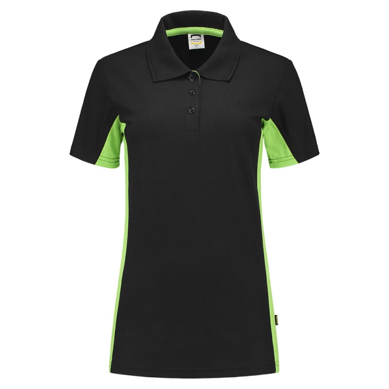 TRICORP 202003 Poloshirt Bicolor Dames black-lime