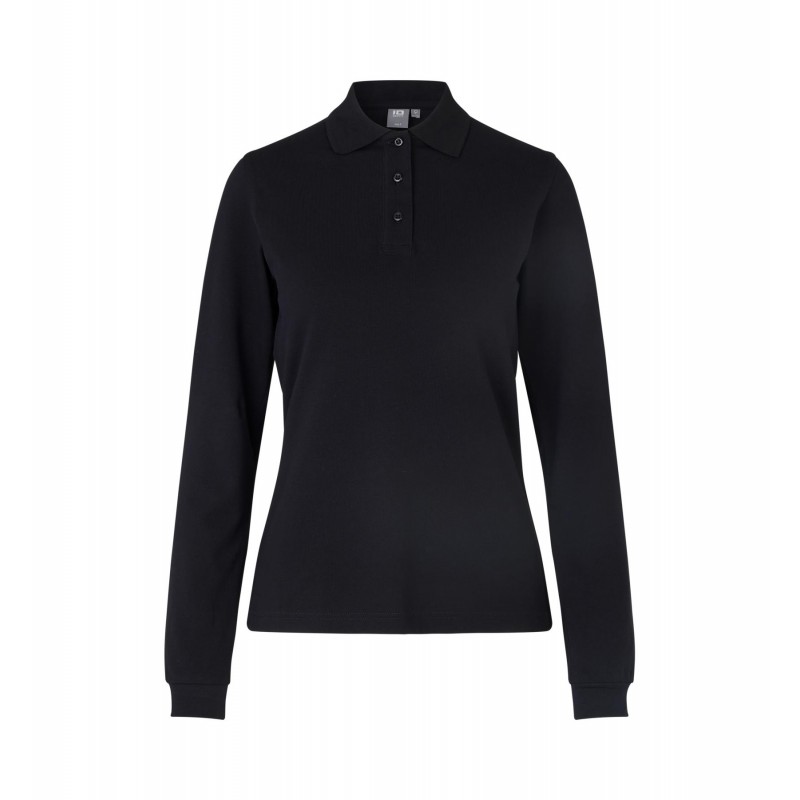 Long-sleeved polo shirt | stretch | women   