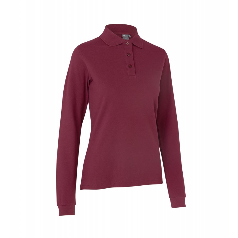 Long-sleeved polo shirt | stretch | women   