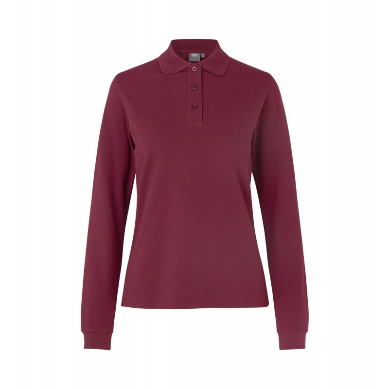 Long-sleeved polo shirt | stretch | women   