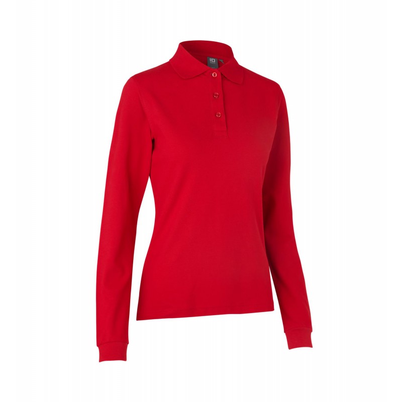 Long-sleeved polo shirt | stretch | women   