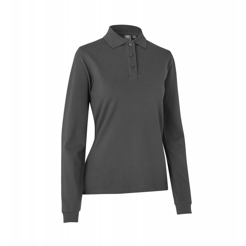 Long-sleeved polo shirt | stretch | women   