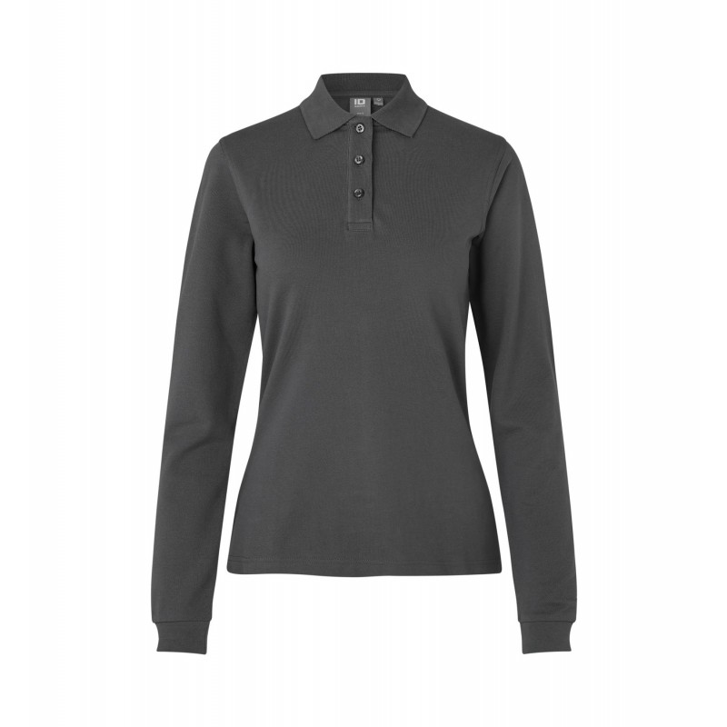 Long-sleeved polo shirt | stretch | women   